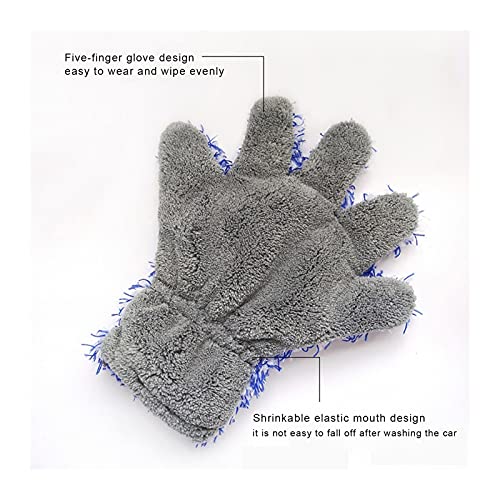 Dubbelzijdige auto reinigingshandschoenen Zachte koraal fleece auto handschoenen waterdichte reinigingsdoek voor auto… - Image 7