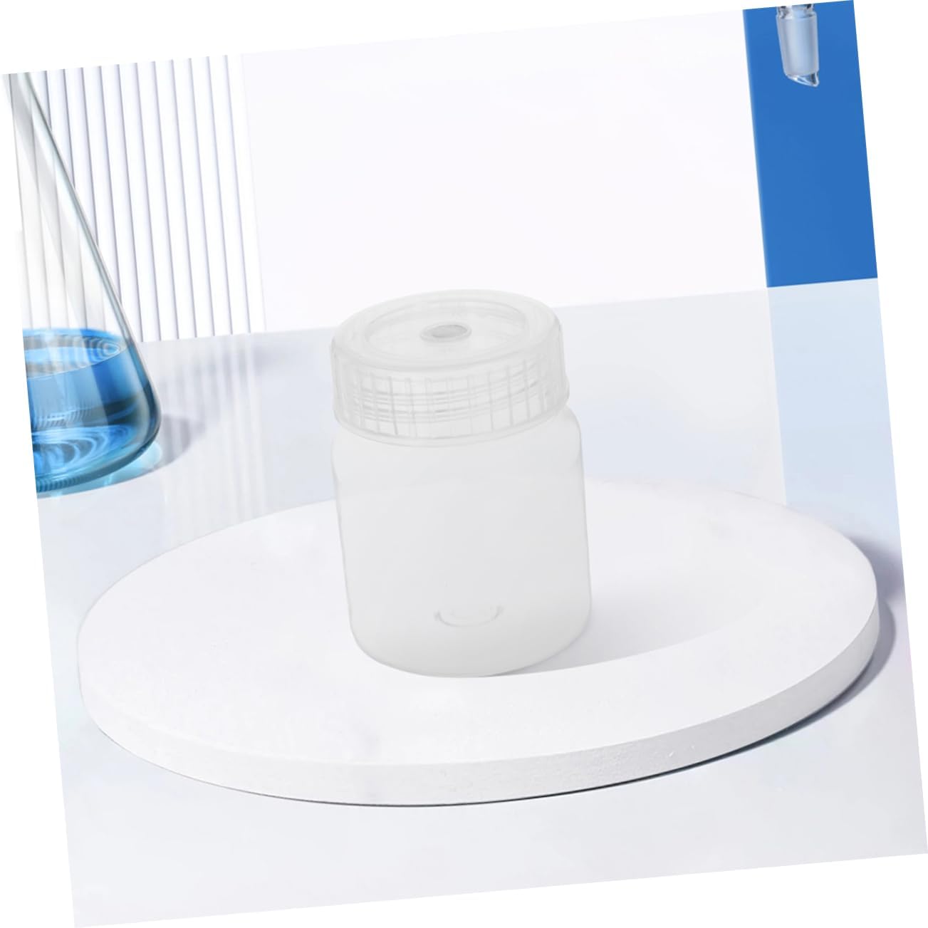 VICASKY 4pcs Chemical Storage Bottles Wide Mouth Lab Reagent Containers Sample Liquid Containers Sealed for Lab