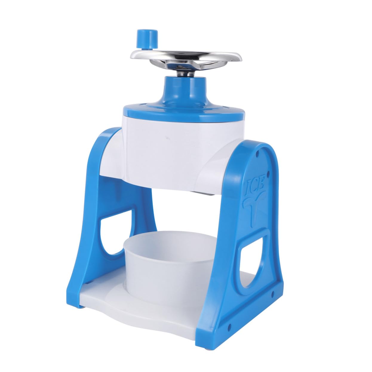 GALPADA Trituradora de Hielo Desmontable Azul Manual de Acero Inoxidable