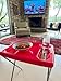 Brink House Folding TV Tray Table (Set of 2), Bright Red, 17 x 22 x 26 inches, Portable Indoor-Outdoor Glamping Trays with Space for TV Dinners, Laptop, Utensils, and Drinks