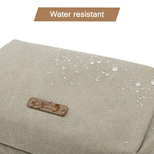 Image of BAGSMART Toiletry Bag for Men, Canvas Travel Toiletry Organizer Dopp Kit Water-resistant Shaving Bag for Toiletries Accessories, Beige, Large, Basic /Leisure