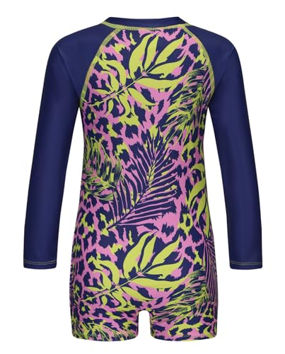 Image of Girls One Piece Rash Guard Swimsuits for Girl Long Sleeve Bathing Suits with UPF 50+ Sun Proctection Sunsuits 3-16 Years