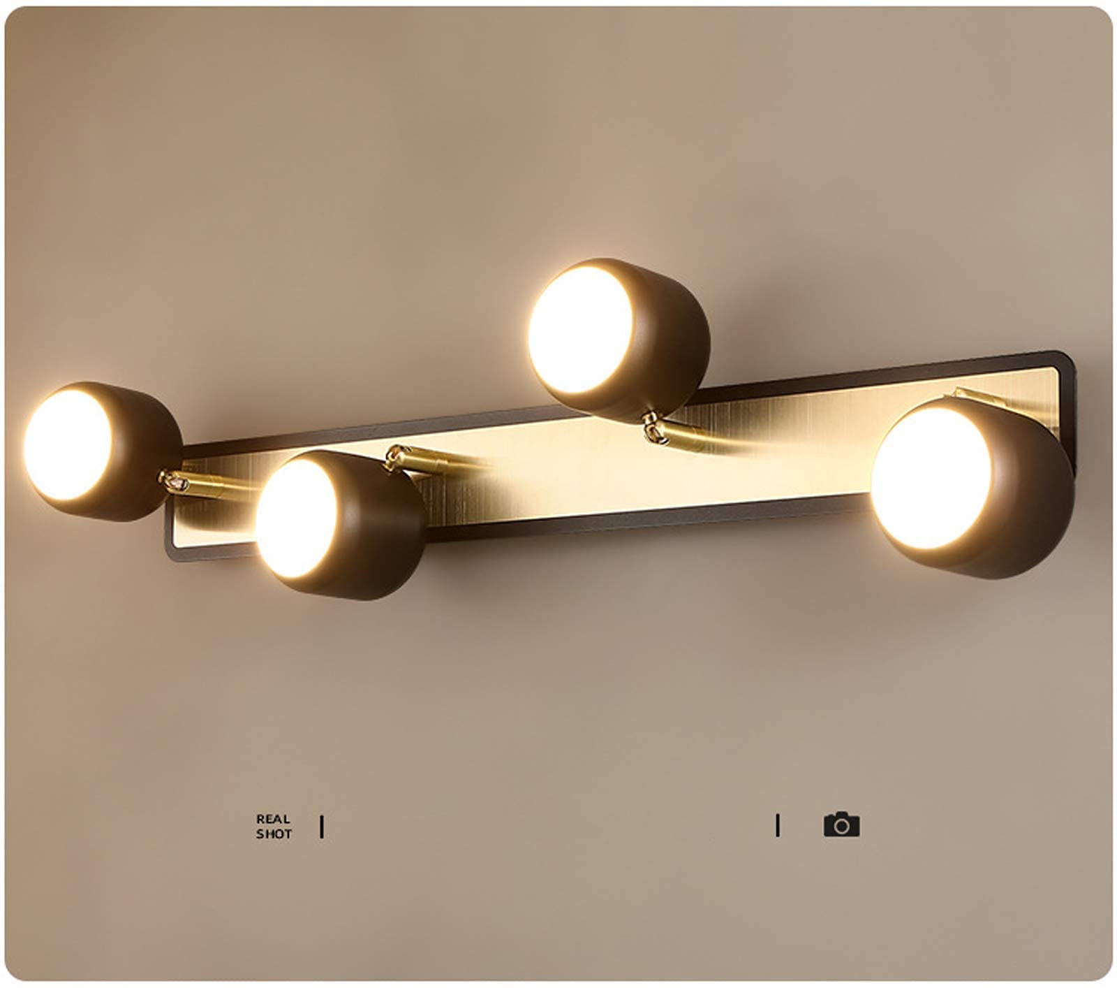 Światło Lustrzane Led,Regulowana Lampa Ścienna Lustrzana Wewnętrzna,Metalowa Akrylowa Wodoodporna Lampa Ścienna 2/3/4 Głowy,Do Toalet W Łazience/Black/4 Heads 20W