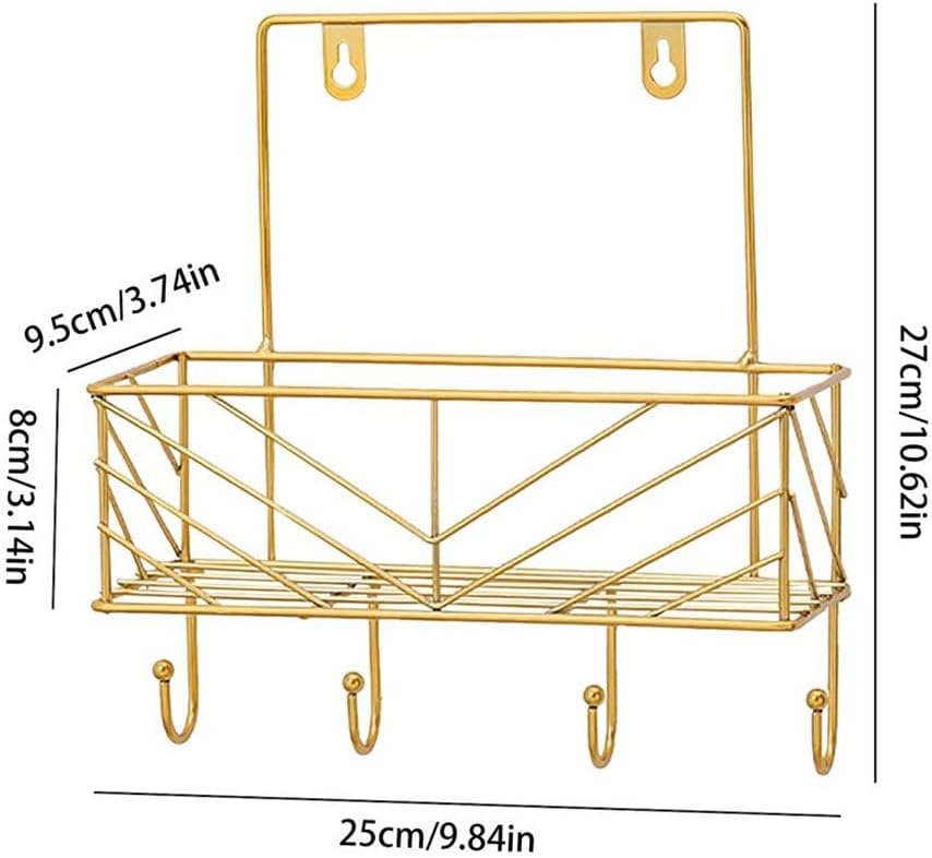 HBJWOV Office Newspaper Magazine Rack Multifunction Desktop Metal Storage Basket Minimalist Book Organizer(D)