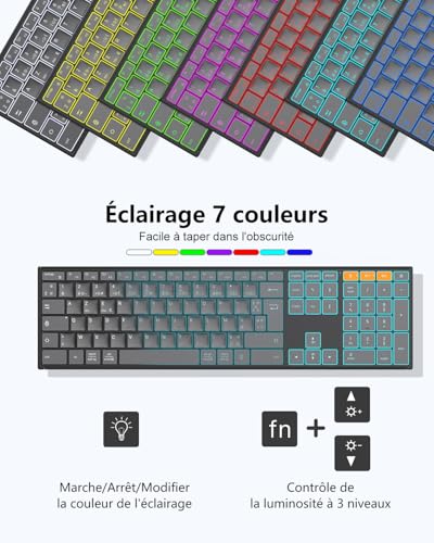 Clavier sans fil rechargeable OMOTON multi-dispositif Windows et Mac OS - 5