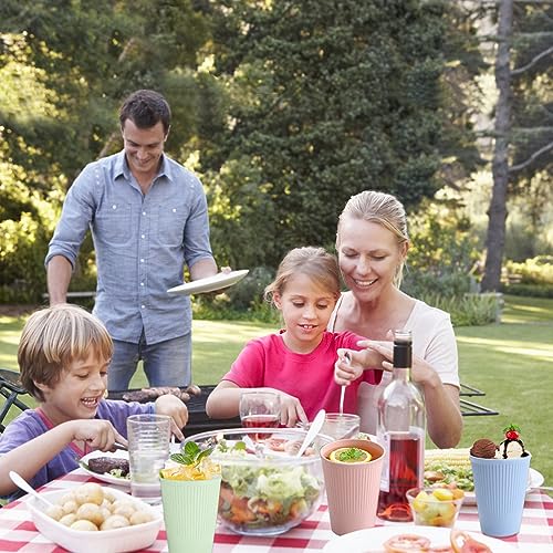 10 Colour Unbreakable Plastic Drinking Cups 350ml Reusable Tumblers Coffee Mug 10 Pack Stackable Beaker for Adults Kids Party Picnic BBQ Camping Cold Hot Drinks Microwave Dishwasher Fridge Safe - Image 6