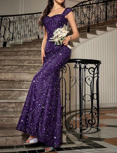 Image of Madam Uniq Formal Dress Sequin Fishtail Sleeveless 1920s Gatsby Cocktail Prom Elegant Maxi Evening Gowns for Women