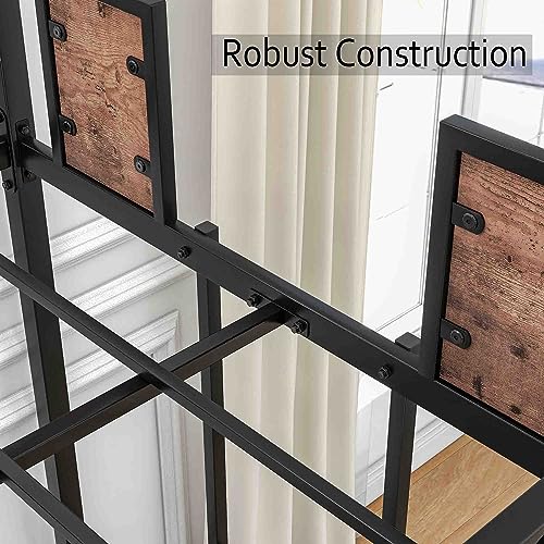 RIDFY Bunk Bed with Ladder and Guardrail, Metal Twin Over Twin Size Platform Bed Frame, Heavy Duty Camas with Space-Saving Design for Kids/Teens/Adults, No Box Spring Needed, Noise Free, Black