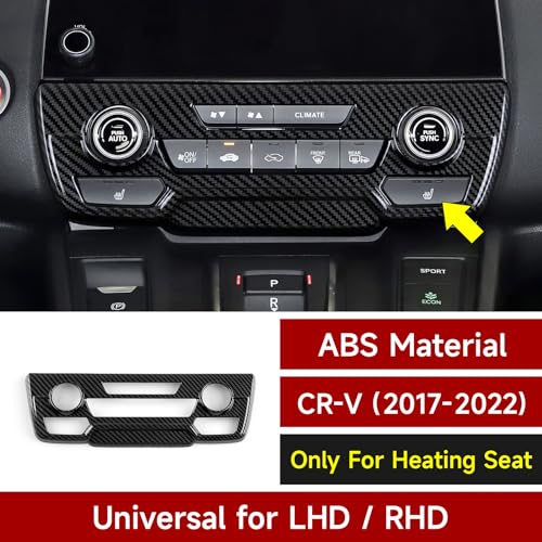 Image of Air Conditioning Knob Climate Control Panel Decal for Honda CR-V 2017-2022 Accessories CRV ABS Carbon Fiber Stickers for EX EX-L Touring (Not for LX)