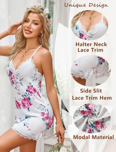 Image of Avidlove Womens Nightgown Sexy Lace Sleepwear V Neck Full Slip Chemise Lingerie Cotton Night Gowns Babydoll Sleepshirt