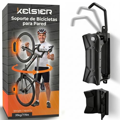 Soporte Bicicletas Pared Vertical Giratorio, Colgador Bicicleta Pared Plegable, Compatible Bicicleta Montaña Carretera y E Bike, Hasta 35 kg, para Hogar Trastero Garaje