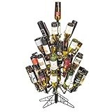 Vickerman Black Wine Bottle Christmas Tree - Black Wine Bottle Tree with 200 Clear Dura-Lit Mini Lights - Holds 37 Bottles - Pre-lit - Heavy Duty Metal Stand Included - Maintenance Free