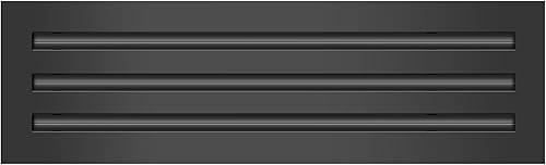 BUILDMART - Cubierta de ventilación de CA moderna de 20 x 6 - Ventilación de aire negra decorativa - Difusor de ranura lineal estándar - Rejilla de