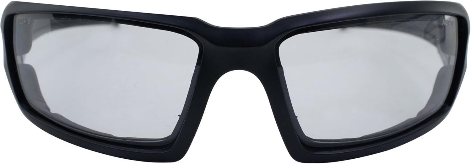 Alpha Omega AO5 Photochromic Motorcycle Sunglasses Foam Padded Riding Safety Glasses Z87.1 for Men or Women Black Frame Clear to Super Dark Transitional Lenses - Image 3