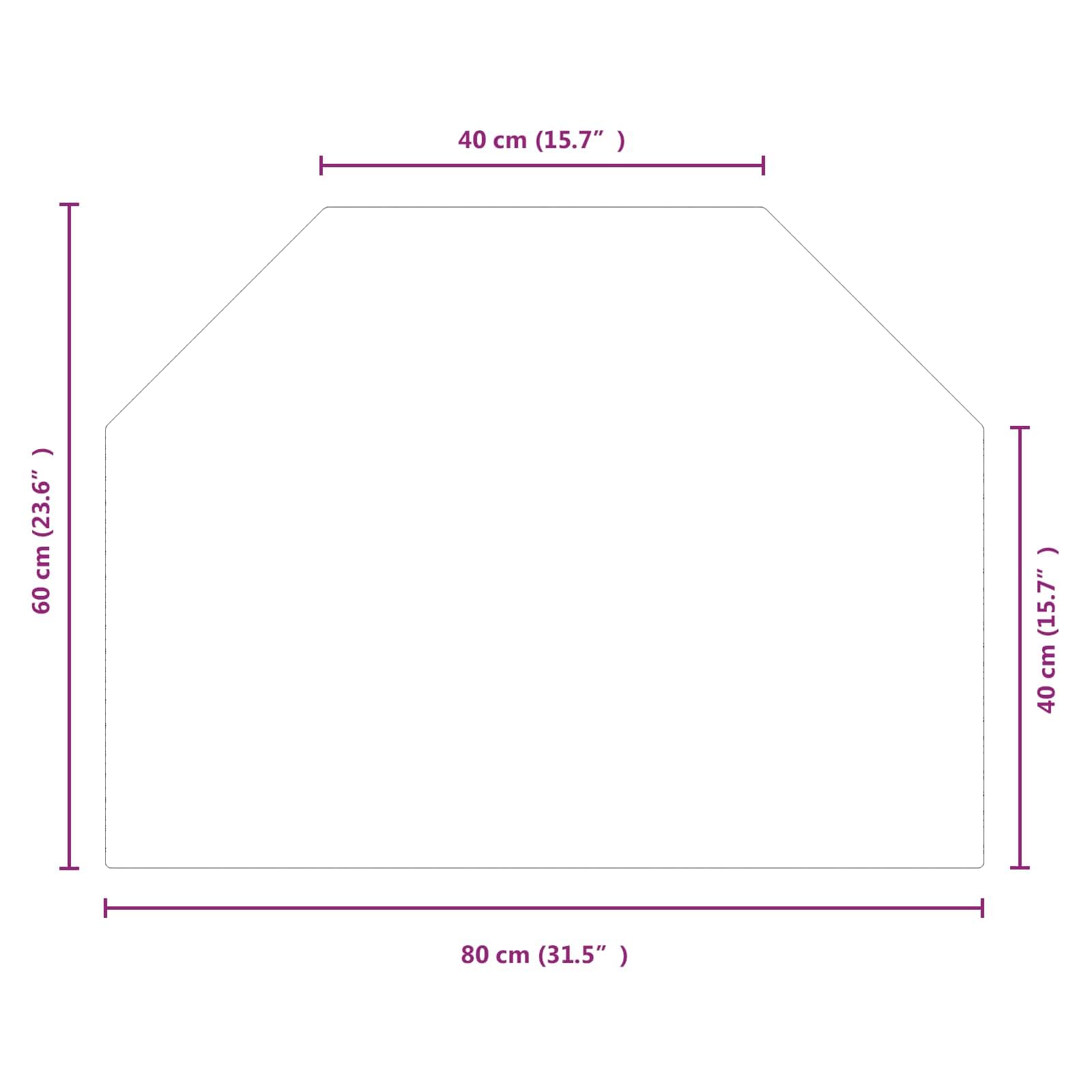 Kaminbodenplatte 80 x 60 cm aus gehärtetem Glas - Funkenschutzplatte für Kaminofen, Bodenplatte für Kamin, Transparente Glasplatte für Parkett und Laminat