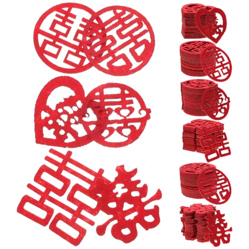 SEWACC 120 Pezzi Coriandoli Carattere Xi Non Tessuto Decorazioni Sparse per Tavoli da Matrimonio Cinesi Decorazioni per Matrimoni Romantici Adatti a Feste e Cerimonie Nuziali