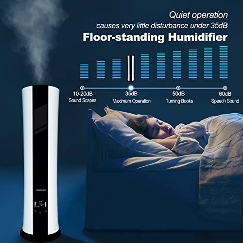 2023 Ultrasonic Humidifiers 6.5L/1.72Gal, Mizukata Hikari Cool Mist Tower Humidifier For Bedroom Large Room Whole House/Room Greenhouse With Remote Control And Essential Oil Tray, Top Fill, Easy Clean And Quiet Operation, Auto Shut Off #TOP3