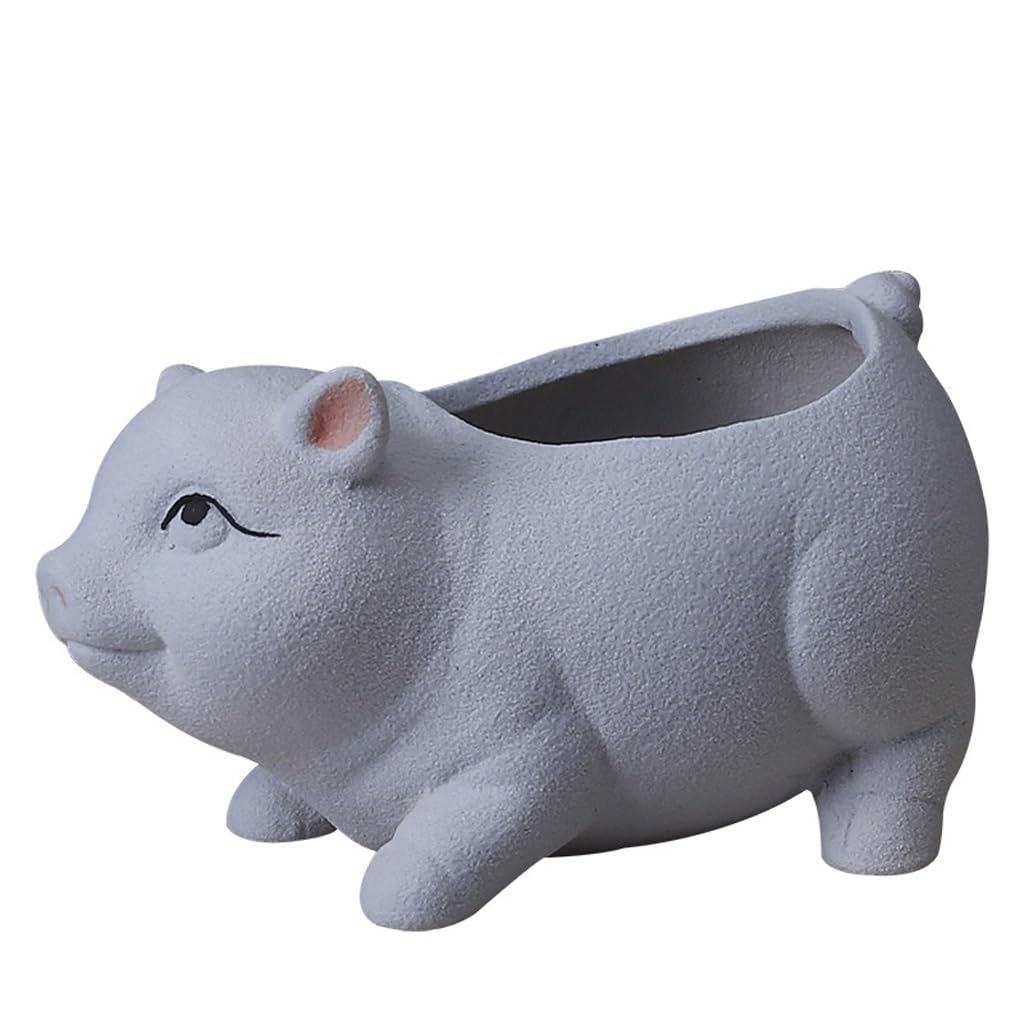 Gelasige C Flower Pots Ute Pig Flower Pot, Erami Flower Pot For Home, Balcony Decoration, Suitable For Garden Outdoor Flower Pots(C)