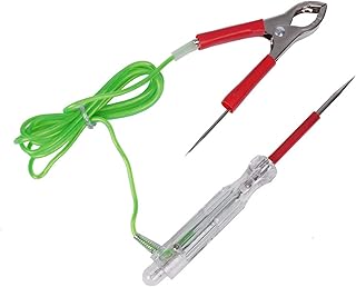 mewmewcat Kit Testador De Circuito Automotivo,Kit testador de circuito automotivo 12v24v Kit de cabos de teste Luz de teste Sondas duplas Braçadeiras jacaré Teste de tensão bidirecional para