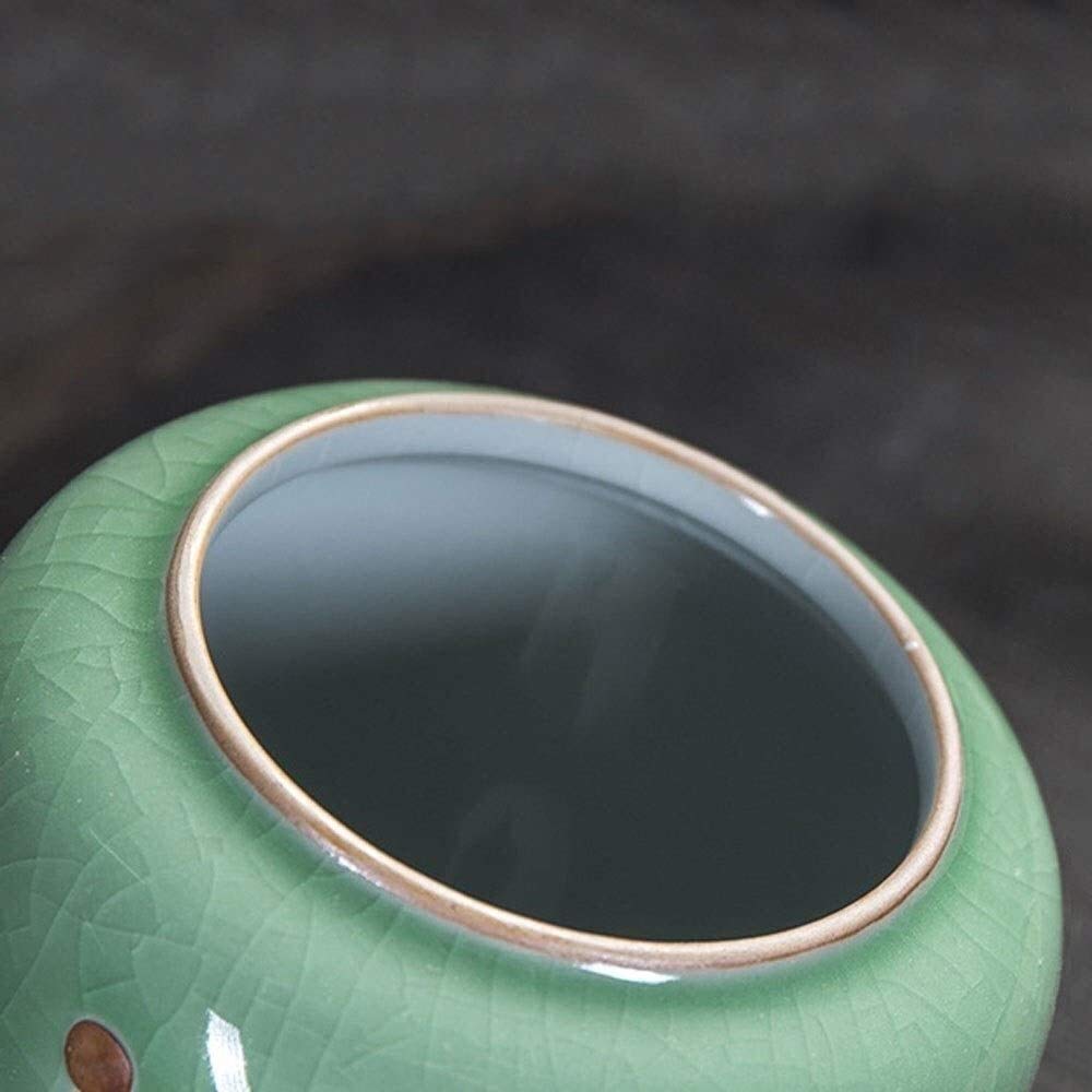 Urna per cremazione per cenere, urna ricordo per adulti e animali domestici, piccole urne commemorative in ceramica fatta a mano a casa o al cimitero (verde)