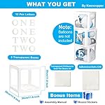First Birthday Decorations For Boy Or Girl, 3 Pcs ONE Balloon Boxes For 1st Birthday, Baby Clear Blocks Party Decor With ONE TWO Letters For Photoshoot Props, Cake Smash Backdrop - Image 2