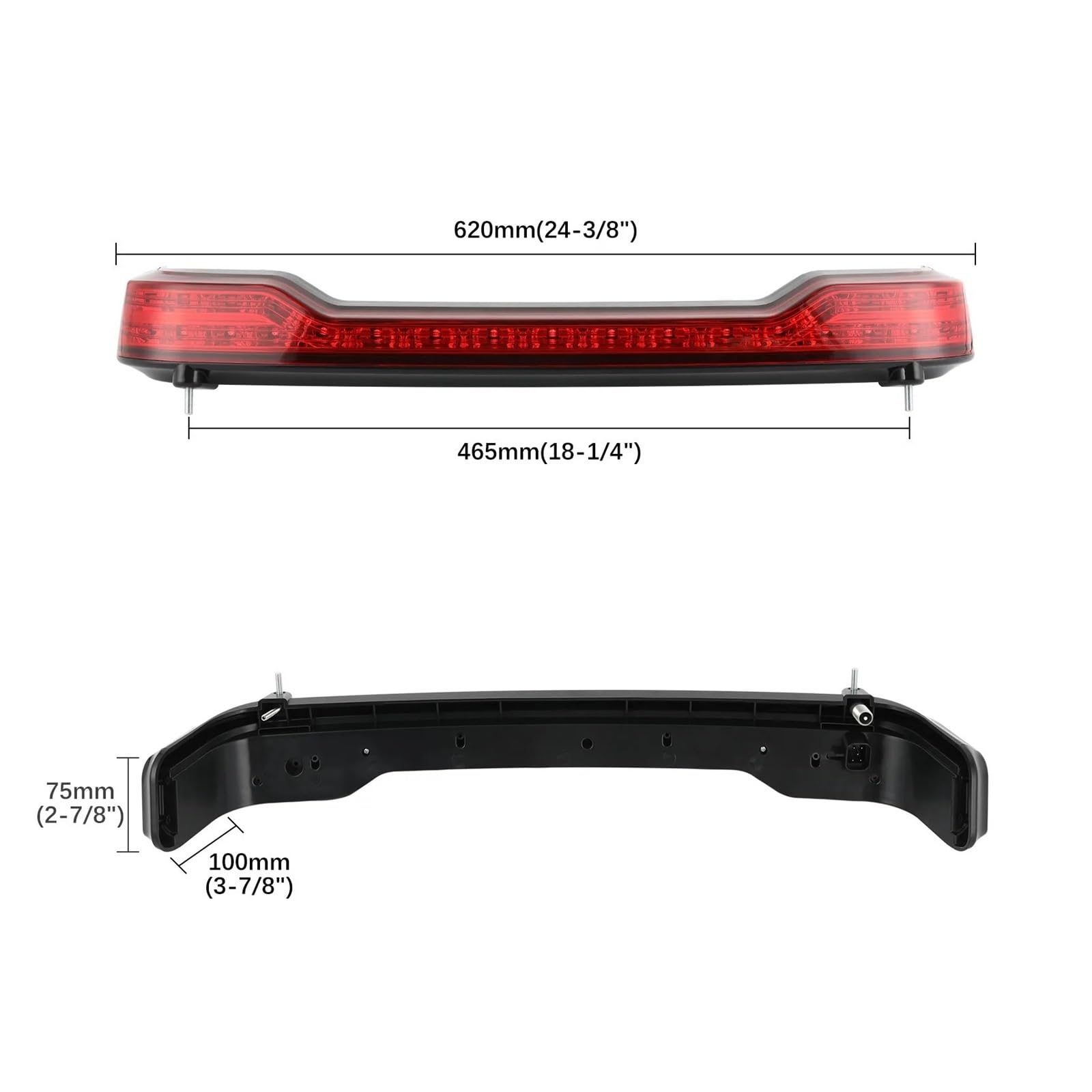 Feu arrière LED pour Moto Tour-Pak King Tour Pack, feu de Stop, Clignotant, feu arrière Rouge pour Har&Ley Touring 2014-2019 Tri Road Glide Frein Signals