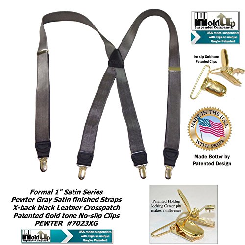 Image of Hold-Up Formal Series Men's X & Y-Back Suspenders with No-Slip Clips | Available in traditional X-back and Y-back styles for business, formal, and dress occasions.