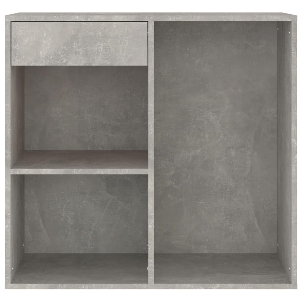 Hothingwell Kosmetikschrank, Betongrau, 80 x 40 x 75 cm, aus Holz, mit Schublade und Fächern, Beauty-Aufbewahrungsschrank für Make-up und Zubehör
