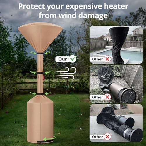 image for QH.HOME Winter Patio Heater Covers, [2025 Upgraded Tear-Resistant Fabr