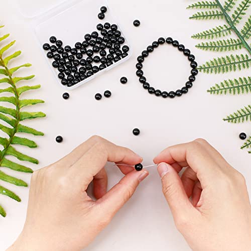 OLYCRAFT About 100Pcs 6mm Natural Tourmaline Round Beads 6mm Black Tourmaline Stone Gemstone Beads Undyed Loose Round Smooth Beads for DIY Jewelry Making - Image 3