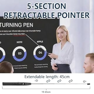 Laser Puntatore 2.4 GHz con Puntatore Laser Rosso Forte 3 Livelli, Puntatore Retrattile, Timer Conto Alla Rovescia fino a 199 Min, Compatibile con la Maggior Parte dei Sistemi e Software (nero)