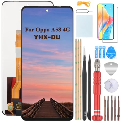 Écran LCD Oppo A58 4G noir fissuré : réparez votre affichage cassé de 6.56''