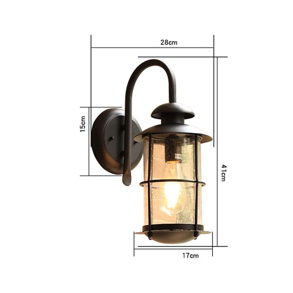 Lampa Ogrodowa,Lampy Vintage Metalowe Zewnętrzne Światło Ścienne Wodoodporne Oświetlenie Bramy Dziedzińca Szklane Lampy Ścienne Balkon Ogród Kinkiet Oprawa Ogrodowa(Bronze)