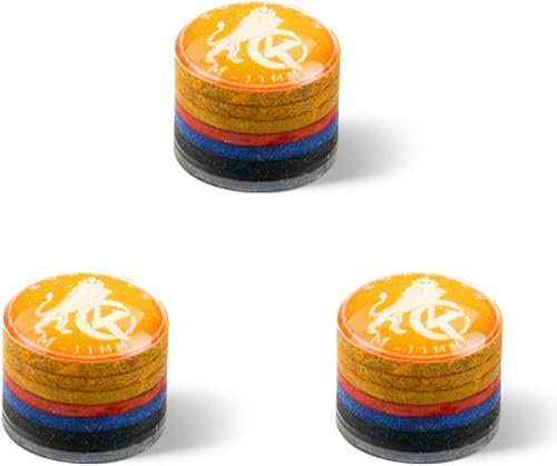 Miniatura 20 de KONLLEN Puntas de Taco de Piscina 9 Capas Arcoíris para Billar (Durezas SX/SS/S/M/MH/H) (Tamaño 11mm/14mm) Punta de Taco de Piscina con Junta H-azul