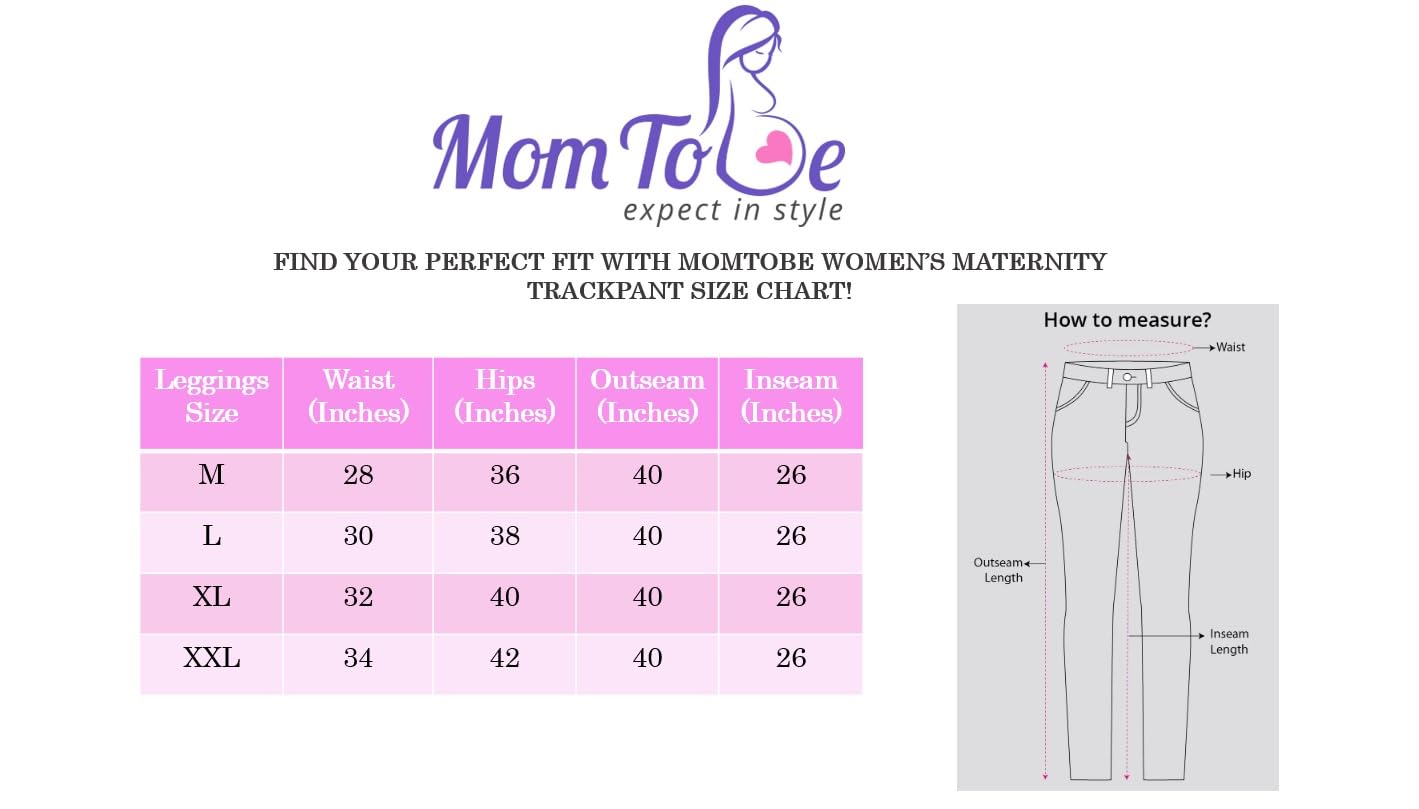 MomToBe Women's Cotton Maternity Track Pants/Pregnancy Track Pants/Maternity Trouser for Pre and Post Pregnancy (Medium) Black - Image 6 thumbnail