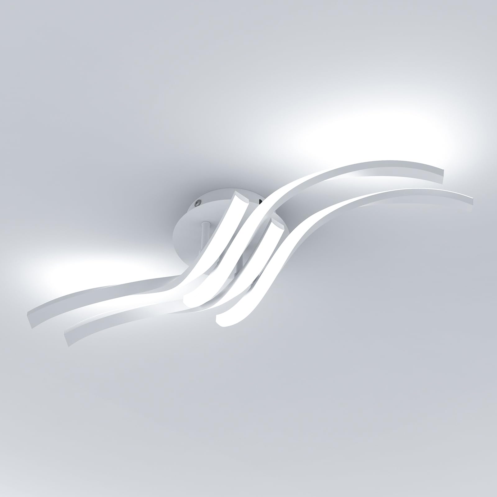 Comely Lámpara de Techo LED Moderna, 32W 3600LM 60cm Plafon LED Techo, Blanco Aluminio Iluminación de Techo para Dormitorio, Sala de Estar, Pasillo, Luz Blanca Fría 6500K