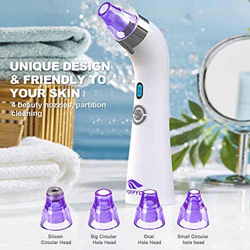Blackhead Remover, Poppyo Blackhead Vacuum, Electric Facial Vacuum Cleaner, Pore Vacuum Extractor Tool, Comedo Removal Beauty Suction Device For Women(Purple) #TOP2