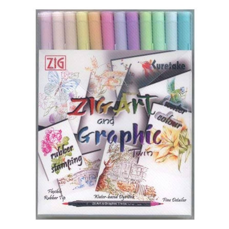画材 Tet Amazon.com : Kuretake ZIG ART & GRAPHIC TWIN DEEP 12V (Japan