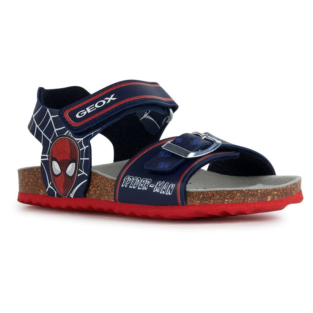 Geox Boys J Ghita Boy Sandal, Navy red, 2.5 UK
