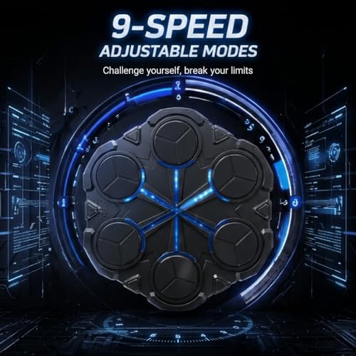 Image of 2026 Upgraded Music Boxing Machine for Kids & Teens, Smart Wall Mounted Punching Game, 9-Speed LED Reaction Target, Cool Birthday Gift for Boys Age 8-12