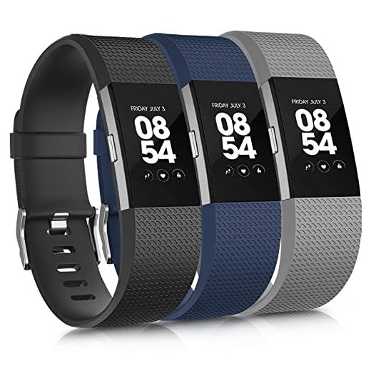 Yandu Kompatibel mit Fitbit Charge 2 Armband, Verstellbare Weiches Silikon Sport Ersatzarmband für Fitbit Charge 2 (Schwarz/Marine Blau/Grau, S)