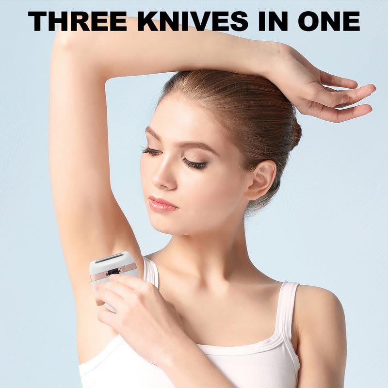 SOLIMPIA HT-559 Professional lady shaver for skin friendly painless shaving system Epilator Razor Face Leg Arm Body Bikini Armpit Hair Remover, USB C Rechargeable, Cordless Electric Epilator, White 3 51 MUpYwnPL