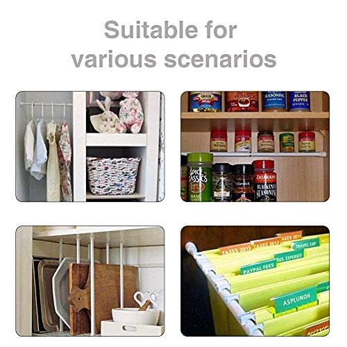 3 aste per tende a rete estensibili e facili da usare, con supporto da 6 pezzi, per armadi, cucina, progetti fai da te, 18-27 cm, bianco (diametro: 13 mm) - Image 5