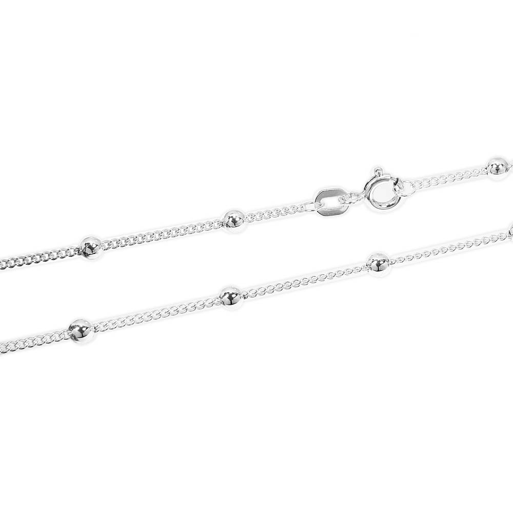 Tobillera de plata esterlina 925 con cadena de bolas NKlaus de 27 cm 2