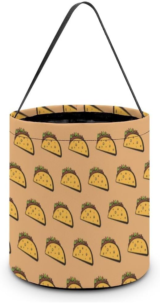 UNIWNEDS Taco Halloween Trick Or Treat Bucket Candy Basket