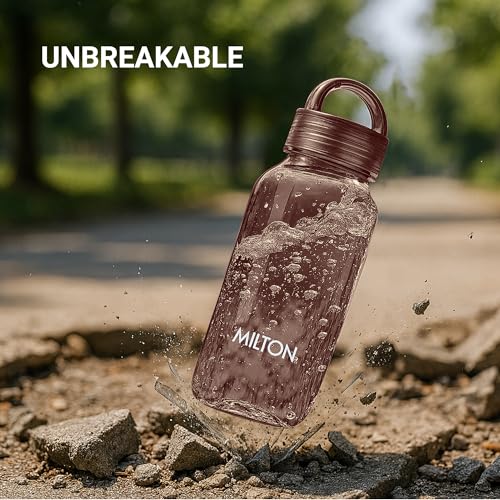Image of MILTON Fashion 500 Pet water bottle, 430 ml|Tritan Plastic|Leak-Proof, BPA-Free, Sturdy Handle|Reusable Water bottle for fridge|Perfect for Office, Travel, Gym Tumbler Bottle for Men and Women, Brown
