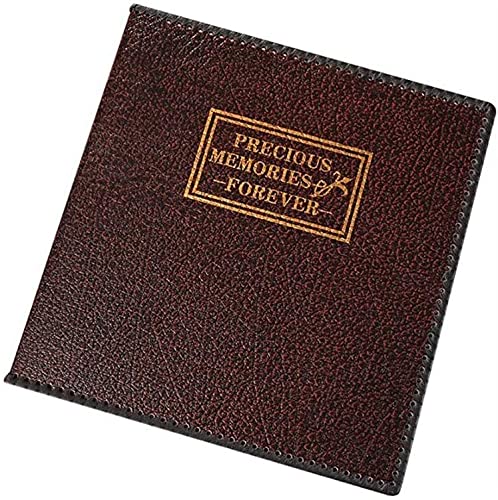 Skórzany album fotograficzny zrób to sam wklej rodzinny album ślubny, brązowy czarny na zdjęcie 35 x 34,5 x 5 cm