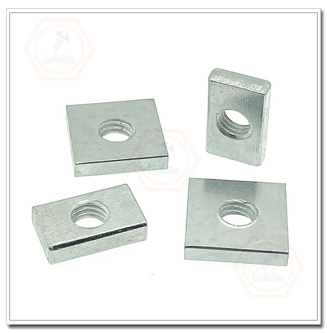 40pz M6×13×16×2mm Dadi Quadrati Dadi Rettangolari Acciaio Al Carbonio Zincato