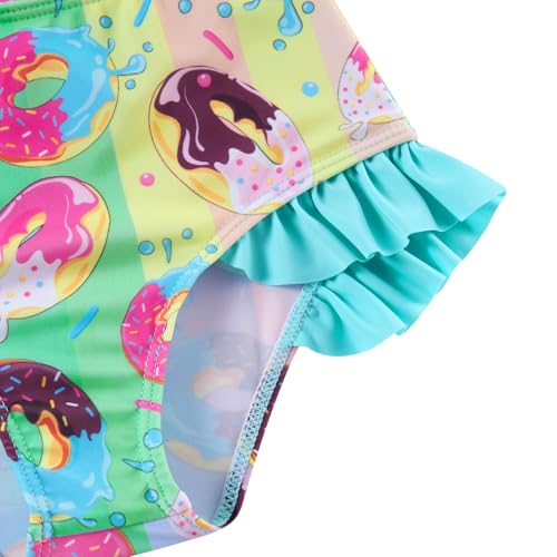 Image of Funnycokid Girls Swimsuit Kids Bathing Suit Rashguard Swimwear Long Sleeve 3 Piece Toddler 3-7 Years