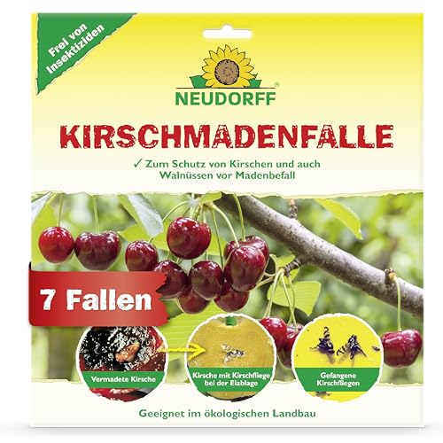 Neudorff KirschmadenFalle Schützt Kirschen und Walnüsse vor Madenbefall insektizidfreie Leimfalle 7 Stück